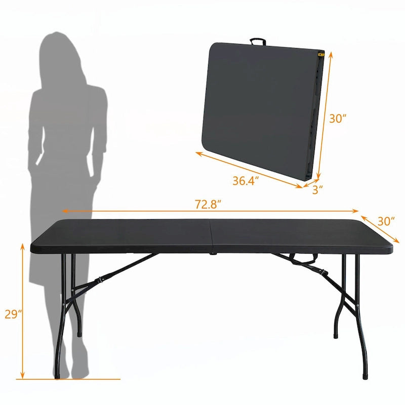 Table en plastique portable de 6 pieds pour le camping et les pique-niques