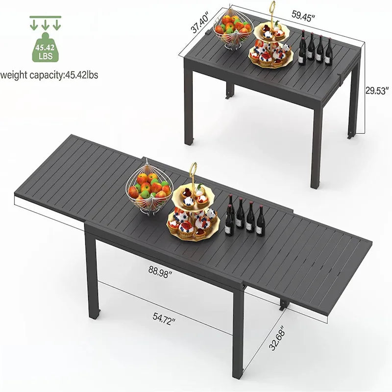Table extensible pour repas en extérieur