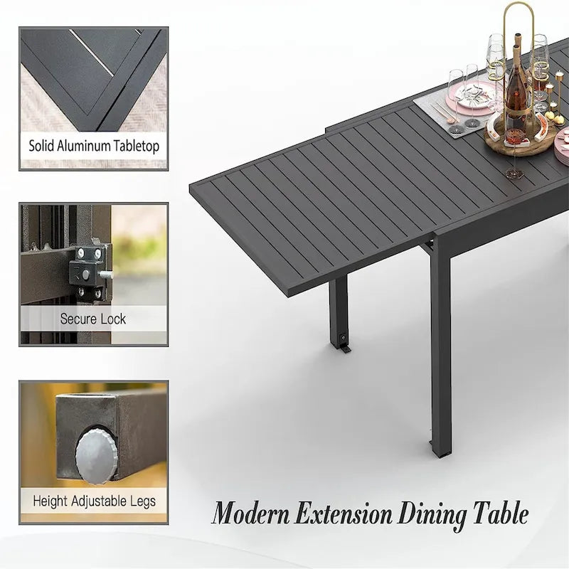 Table extensible pour repas en extérieur