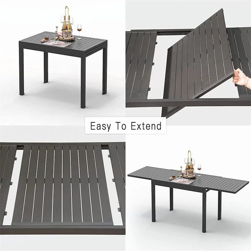 Table extensible pour repas en extérieur