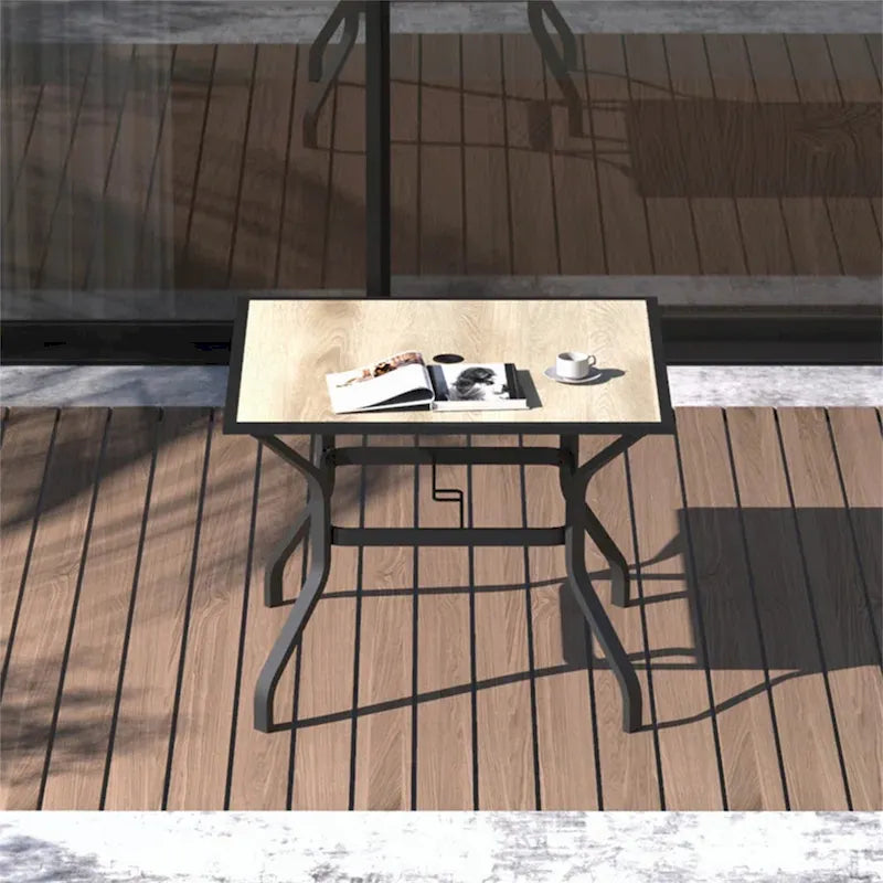 Outdoor Patio Dining Table with Umbrella Hole