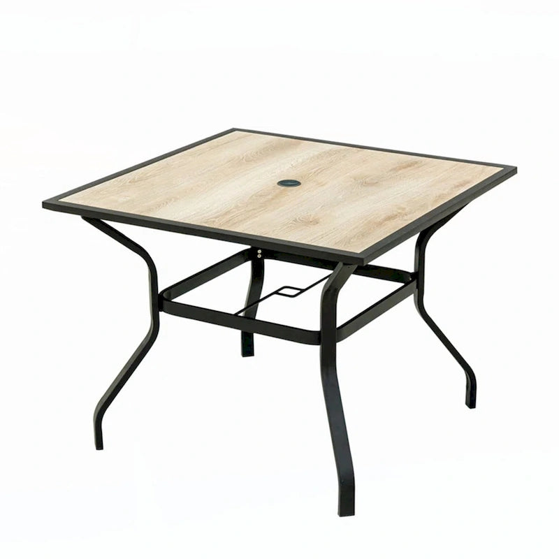 Table de salle à manger d'extérieur avec trou pour parasol