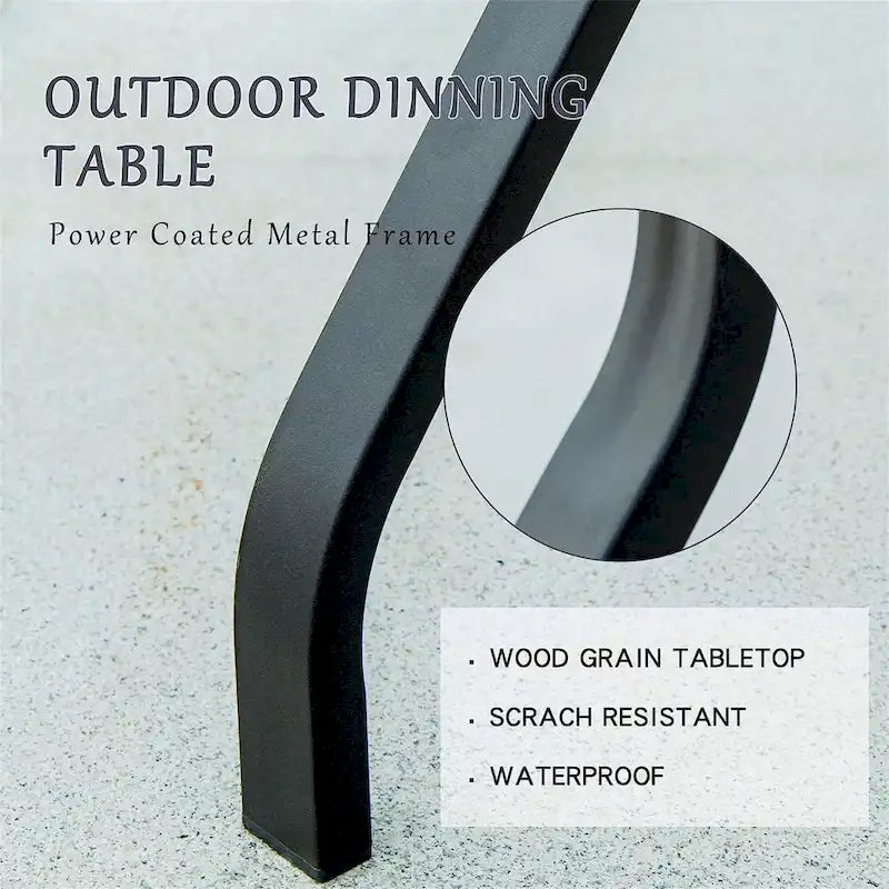 Table de salle à manger d'extérieur avec trou pour parasol