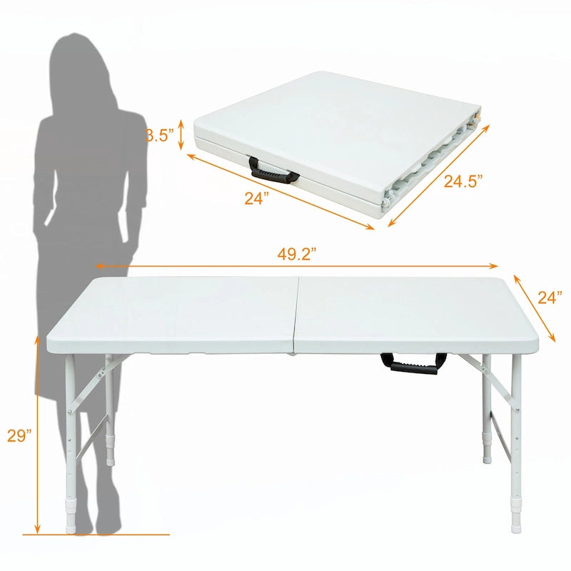 Table pliante de 1,2 m pour le camping, blanche