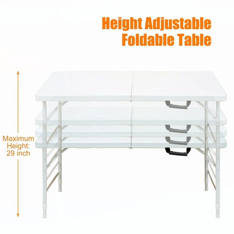 Table pliante de 1,2 m pour le camping, blanche