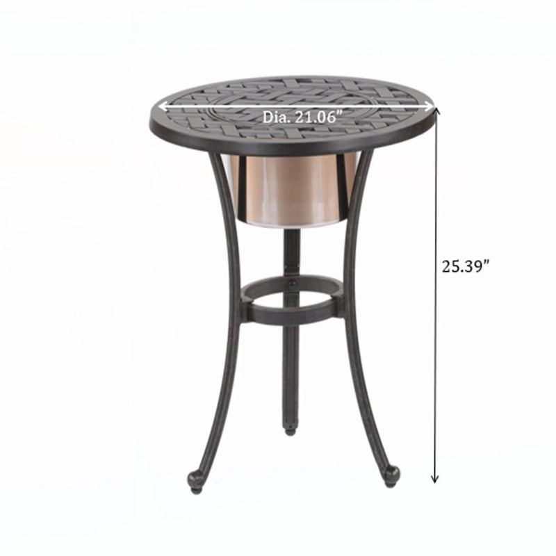 Table de bistrot ronde en aluminium de 21 po