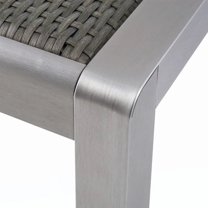 Table à dîner carrée en aluminium pour l'extérieur