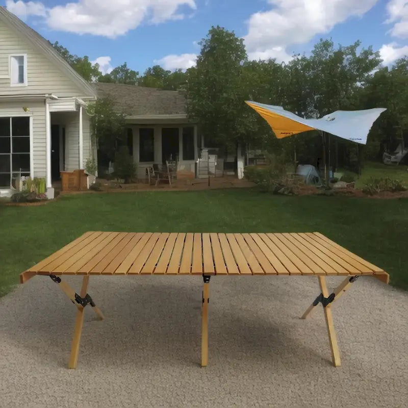 Table de salle à manger pliante portable en bois pour patio