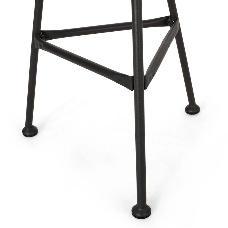 Table d'appoint d'extérieur Tee, 50 cm, en rotin tressé, plateau en verre, acier