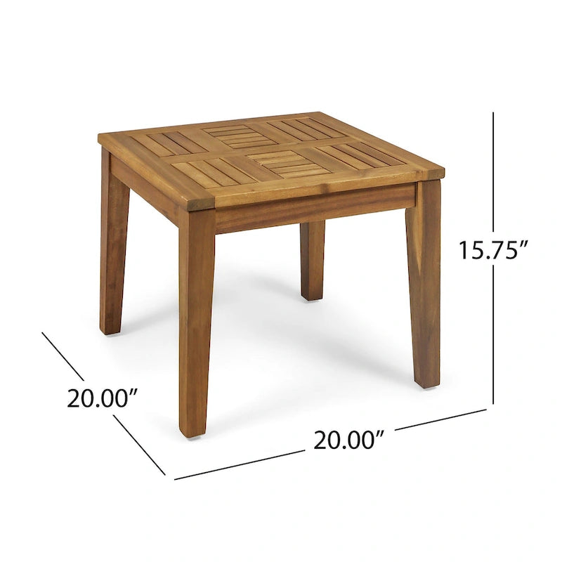 Table d'appoint d'extérieur Bops, carrée de 50 cm, en bois d'acacia brun naturel