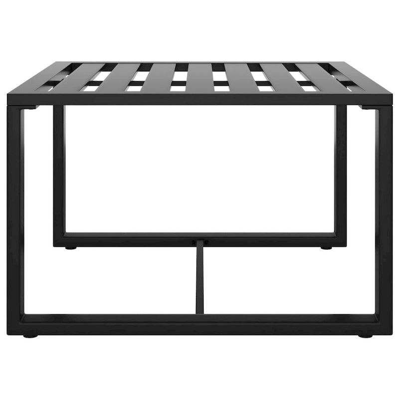 Table basse d'extérieur avec plateau à lattes de 61 cm, aluminium gris foncé