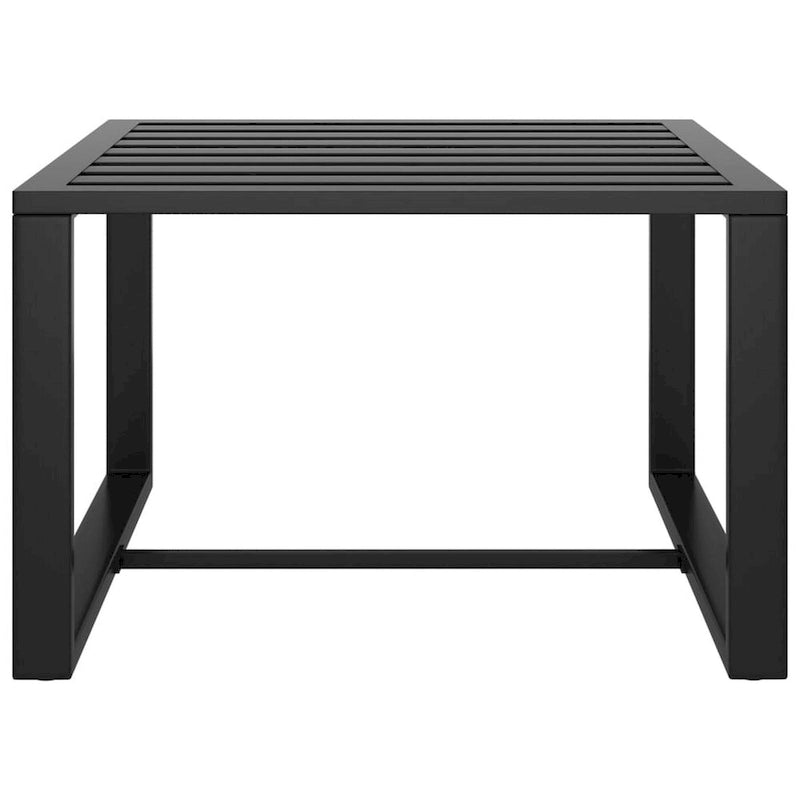 Table basse d'extérieur avec plateau à lattes de 61 cm, aluminium gris foncé