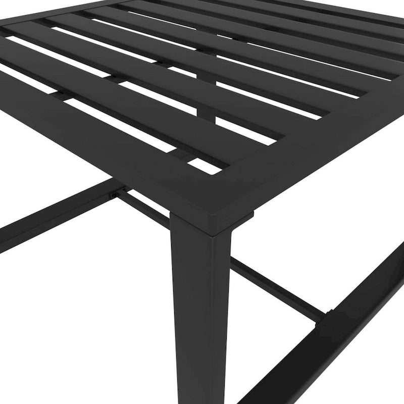 Table basse d'extérieur avec plateau à lattes de 61 cm, aluminium gris foncé