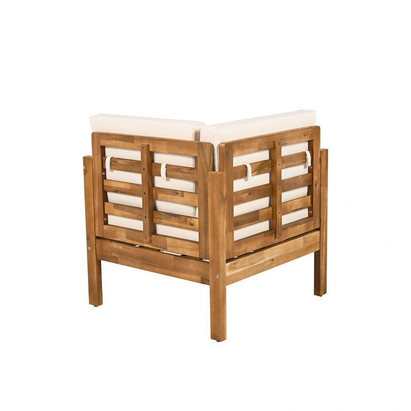 Christopher Knight Home - Ensemble de conversation Mia 4 pièces en bois d'acacia pour patio