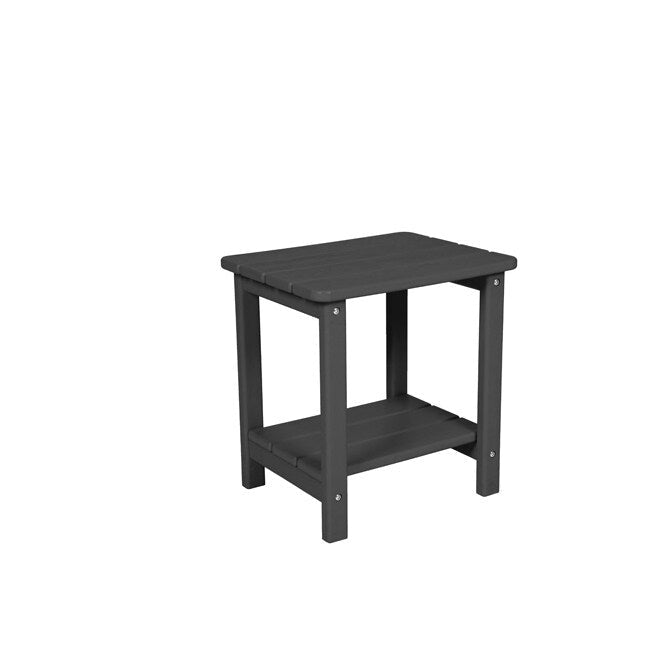 Ensemble de patio 3 pièces : 2 chaises longues surdimensionnées (5 positions, roues, porte-gobelet) + table d'appoint, aspect bois résistant aux intempéries.
