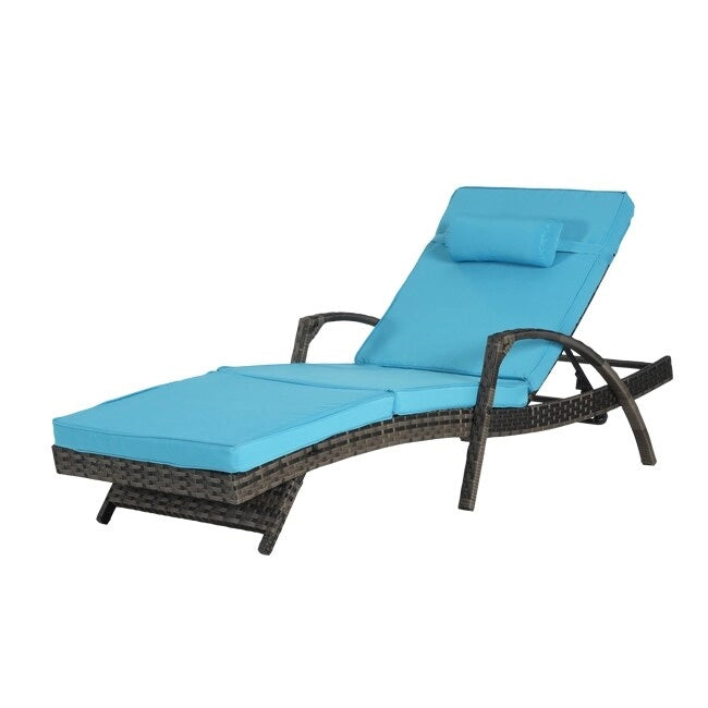 Ensemble de Chaises Longues de Jardin Haut de Gamme (2 Pièces) Chaises Longues en Rotin avec Coussins Épais, Dossier Réglable sur 150 Positions