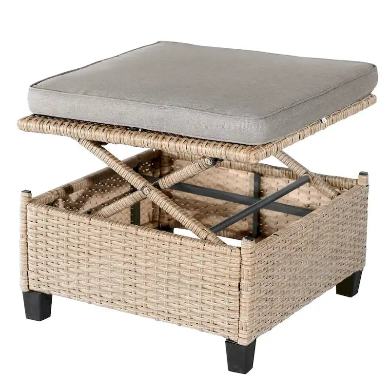 Ensemble de canapé de patio en résine tressée 4 pièces avec auvent rétractable et protection UV, par Leisure Zone