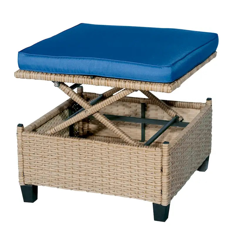 Ensemble de canapé de patio en résine tressée 4 pièces avec auvent rétractable et protection UV, par Leisure Zone