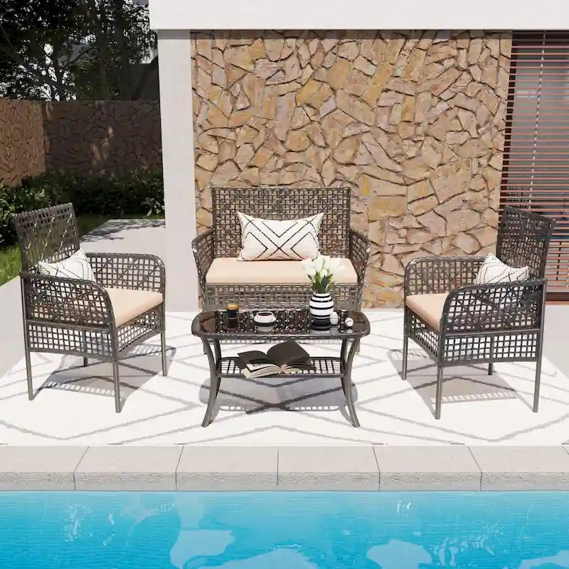 Ensemble mobilier de jardin 4 pièces