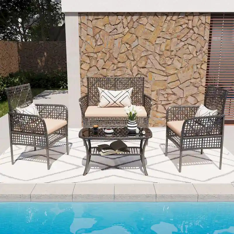 Ensemble mobilier de jardin 4 pièces