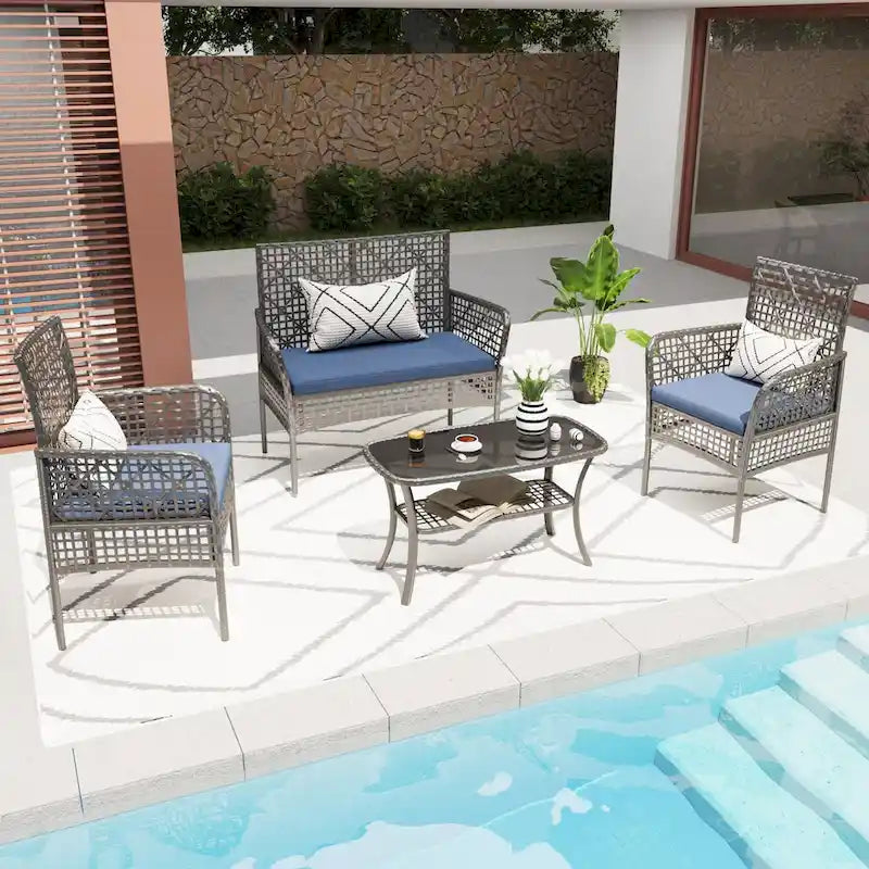 Ensemble mobilier de jardin 4 pièces