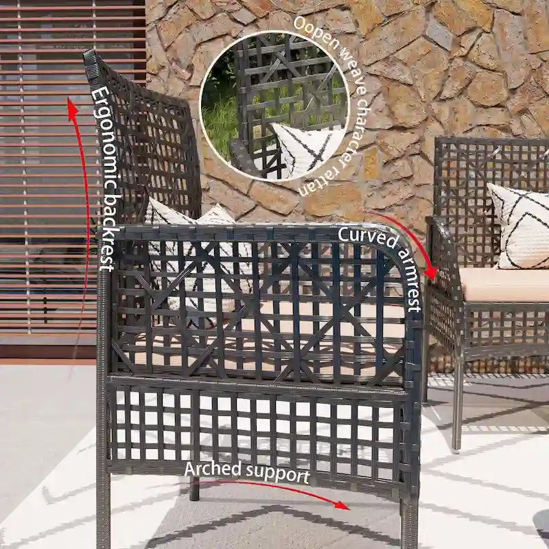 Ensemble mobilier de jardin 4 pièces