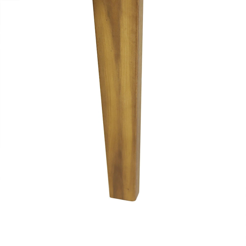 Table basse de terrasse ronde Roomfitters, dessus à lattes en bois d'acacia massif avec pieds fuselés, bois naturel