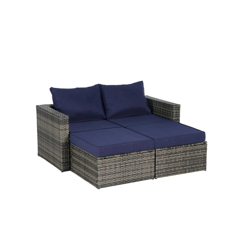 Canapé d'angle modulable 8 pièces avec table en verre