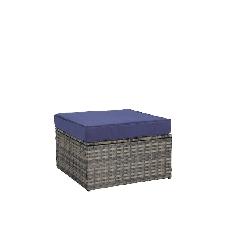 Canapé d'angle modulable 8 pièces avec table en verre