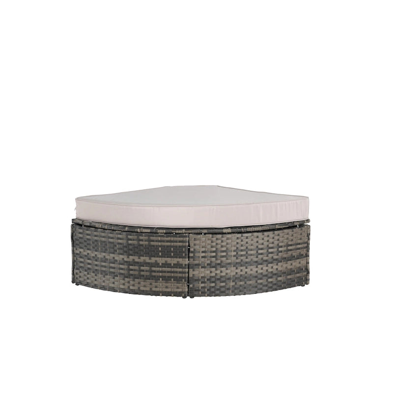 Canapé d'angle modulable 8 pièces avec table en verre