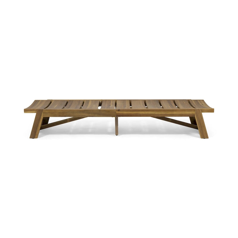 Ensemble de 2 chaises longues Maki en bois d'acacia et fer jaune-brun, mobilier d'extérieur pour patio 78 po