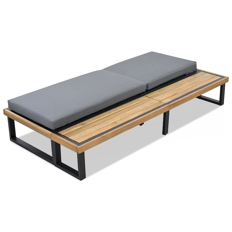 Chaise longue d'extérieur avec dossier réglable sur 5 positions