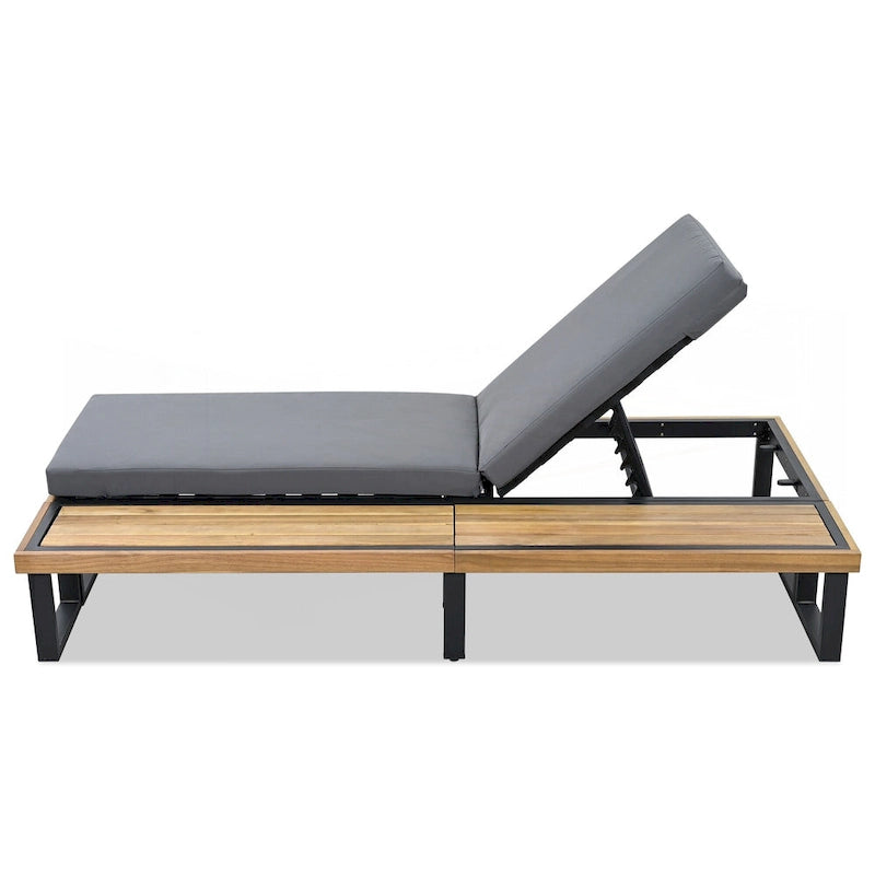 Chaise longue d'extérieur avec dossier réglable sur 5 positions