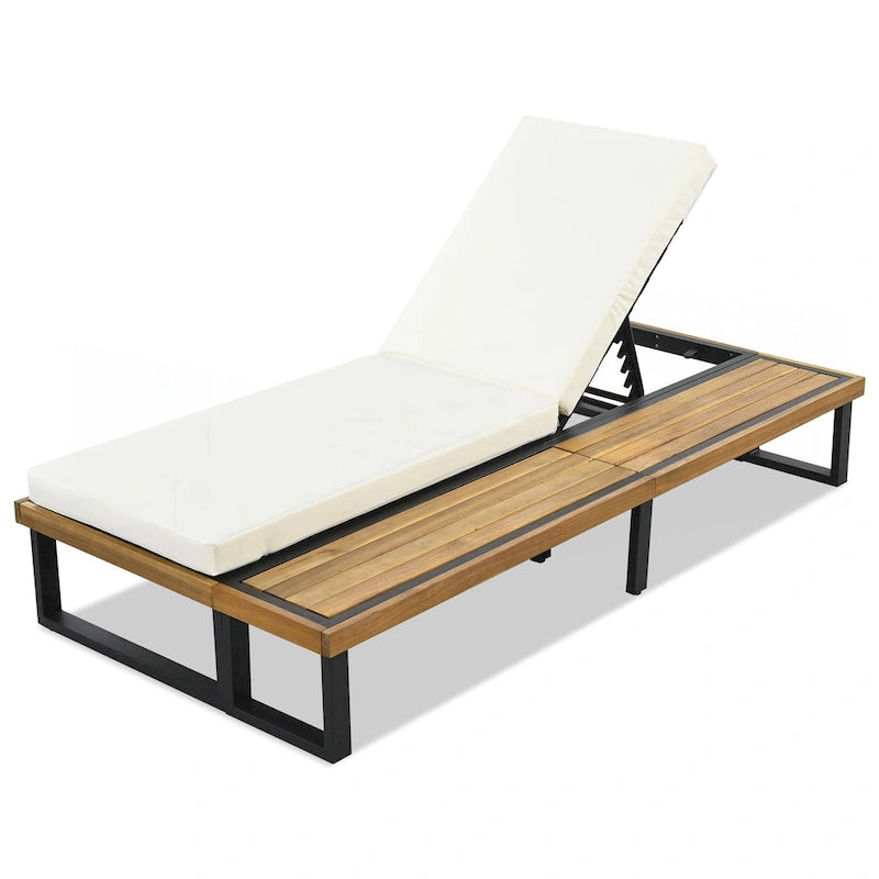 Chaise longue d'extérieur avec dossier réglable sur 5 positions
