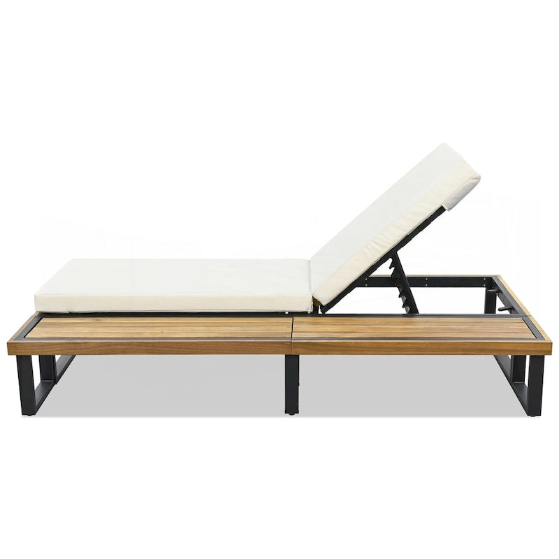 Chaise longue d'extérieur avec dossier réglable sur 5 positions