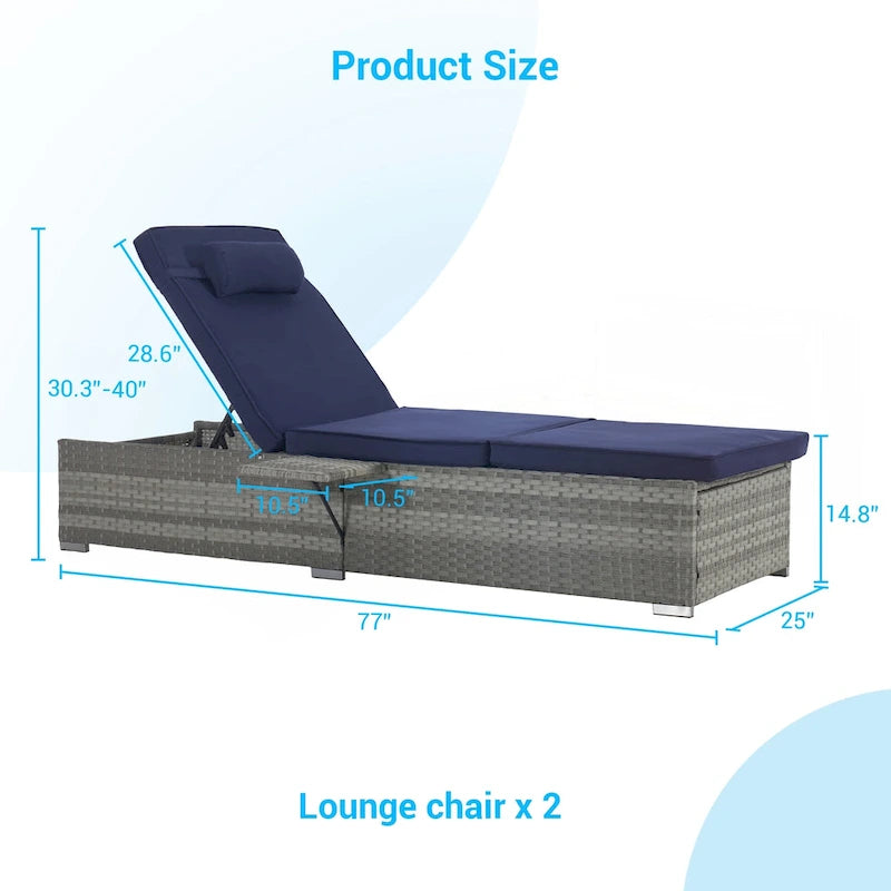Chaise longue d'extérieur haut de gamme