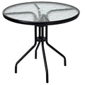 Costway Table Ronde d'Extérieur 32" Plateau en Verre Trempé