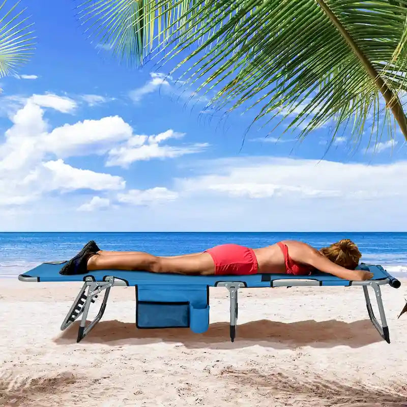 Chaise longue pliable Costway 5 positions avec trou pour le visage - Voir détails