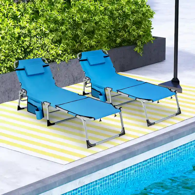 Chaise longue pliable Costway 5 positions avec trou pour le visage - Voir détails