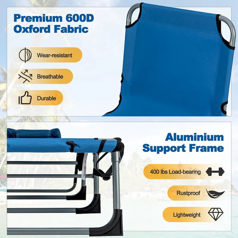 Chaise longue pliable Costway 5 positions avec trou pour le visage - Voir détails