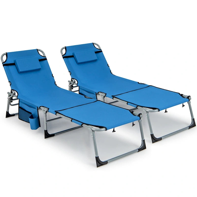 Chaise longue pliable Costway 5 positions avec trou pour le visage - Voir détails