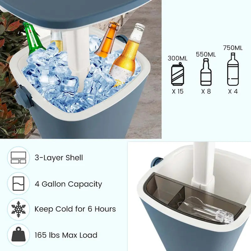 Table de bar glacière portable Costway 4 gallons avec poignée, décapsuleur et – Voir détails