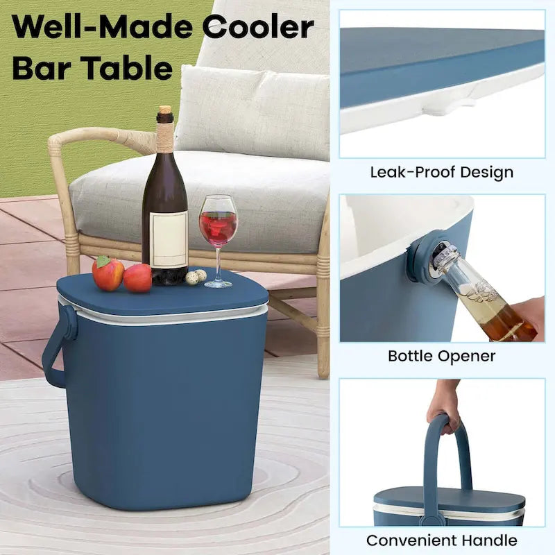 Table de bar glacière portable Costway 4 gallons avec poignée, décapsuleur et – Voir détails
