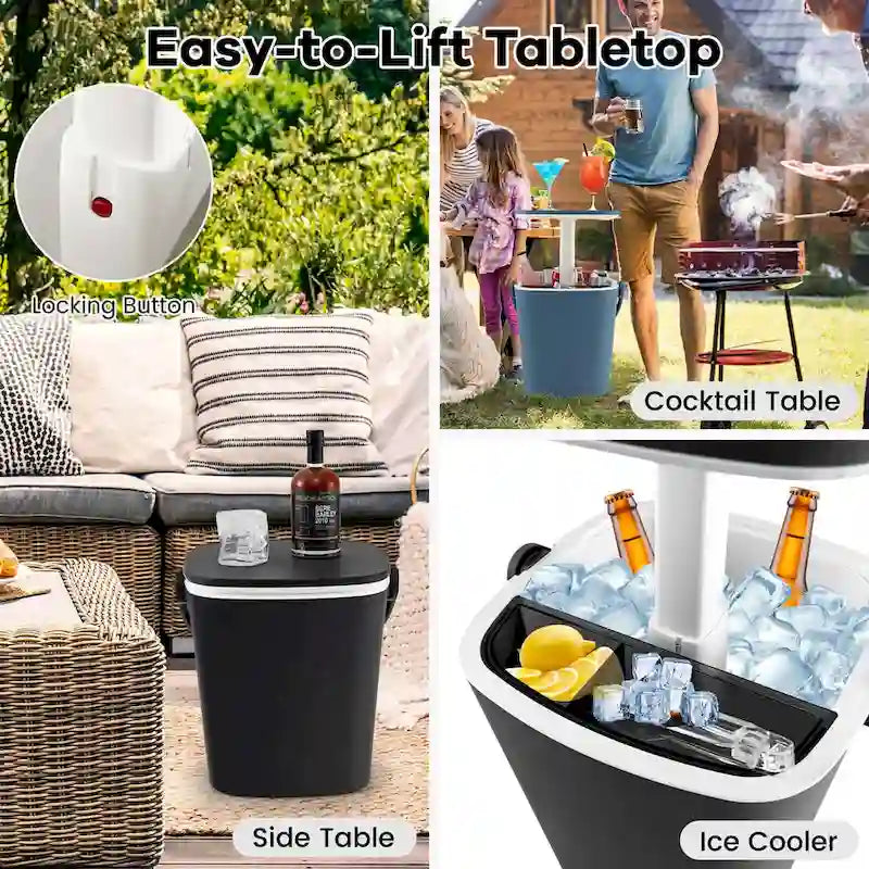 Table de bar glacière portable Costway 4 gallons avec poignée, décapsuleur et – Voir détails