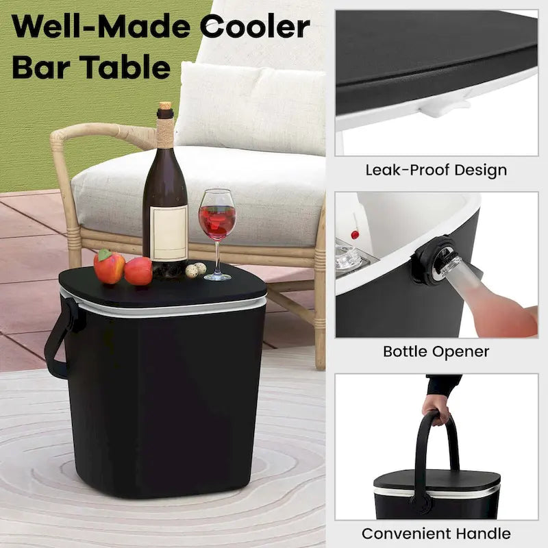 Table de bar glacière portable Costway 4 gallons avec poignée, décapsuleur et – Voir détails