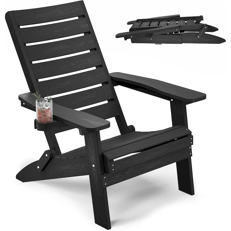 Chaises Adirondack pliantes WINSOON HIPS avec dossier incurvé et porte-gobelet