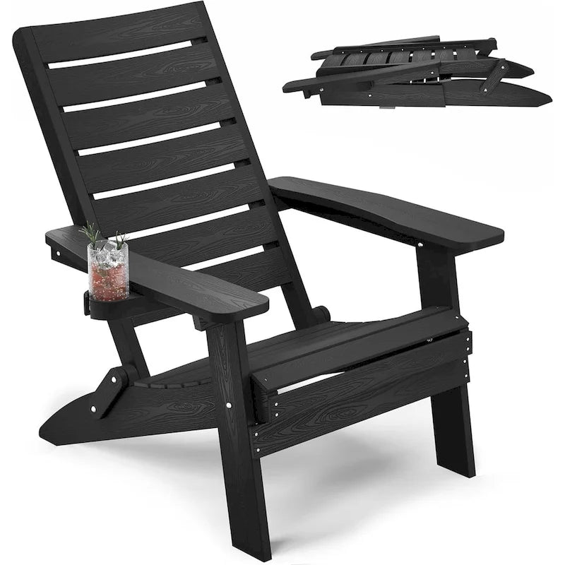 Chaises Adirondack pliantes WINSOON HIPS avec dossier incurvé et porte-gobelet