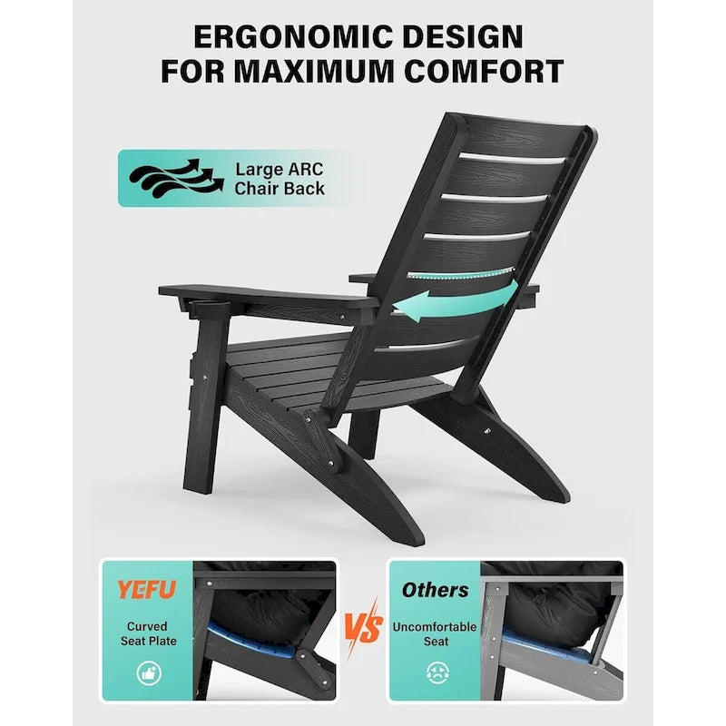 Chaises Adirondack pliantes WINSOON HIPS avec dossier incurvé et porte-gobelet