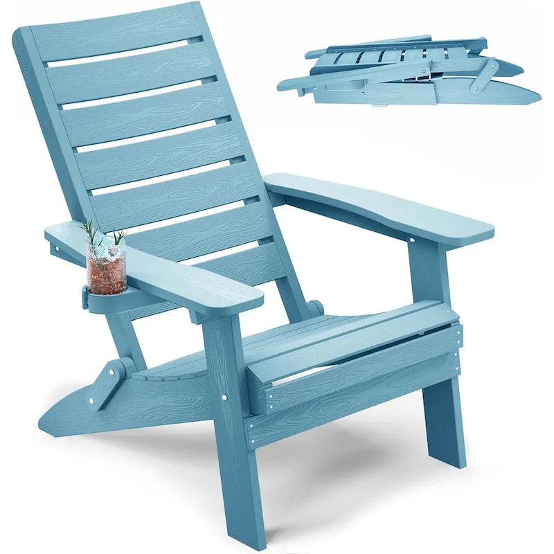 Chaises Adirondack pliantes WINSOON HIPS avec dossier incurvé et porte-gobelet