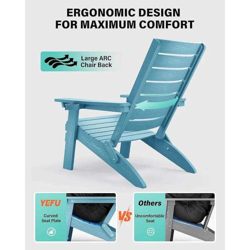 Chaises Adirondack pliantes WINSOON HIPS avec dossier incurvé et porte-gobelet